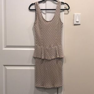 Peplum Patterned Bodycon Dress